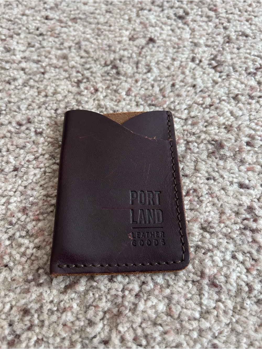 Portland Leather Dark Brown & Tan Slim Card Holder
